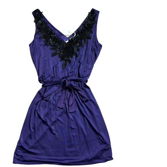 NWT 2B.Rych sleeveless purple dress flowers - Picture 6 of 10